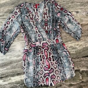 5/48 Multicolor Snake Print Jumpsuit Romper 
Size Large
